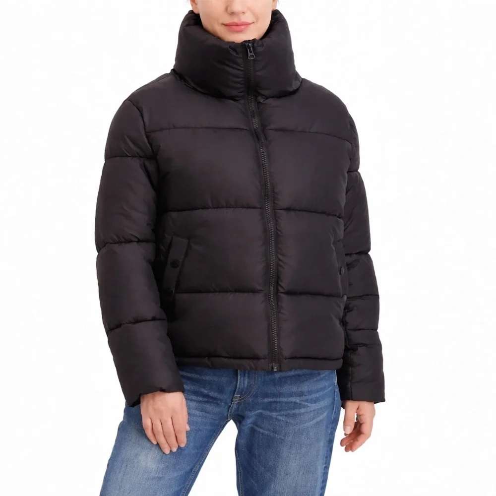 HUDSON BLACK HIGH NECK PUFFER JACKET SIZE XL NWT